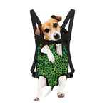 Green And Black Cheetah Print Pet Carrier Backpack