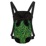 Green And Black Cheetah Print Pet Carrier Backpack