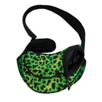 Green And Black Cheetah Print Pet Sling Carrier