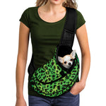 Green And Black Cheetah Print Pet Sling Carrier