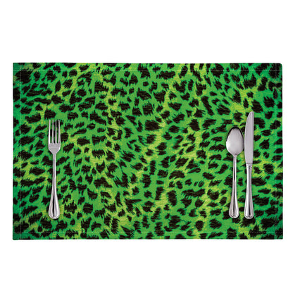 Green And Black Cheetah Print Placemat