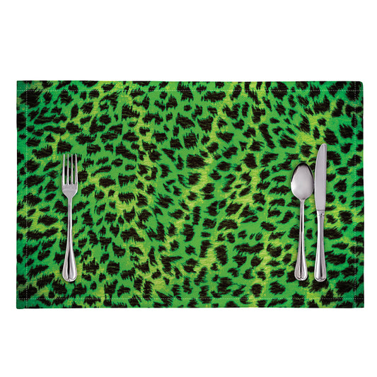 Green And Black Cheetah Print Placemat