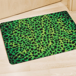 Green And Black Cheetah Print Polyester Doormat