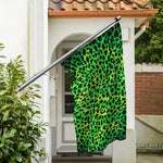 Green And Black Cheetah Print Polyester Flag
