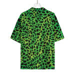 Green And Black Cheetah Print Rayon Hawaiian Shirt