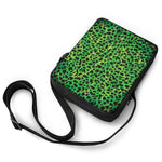 Green And Black Cheetah Print Rectangular Crossbody Bag