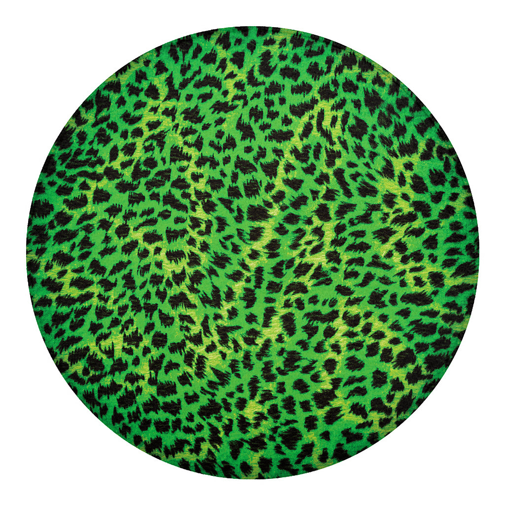 Green And Black Cheetah Print Round Blanket