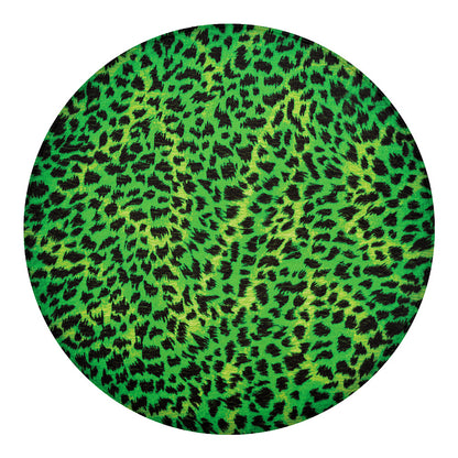 Green And Black Cheetah Print Round Blanket