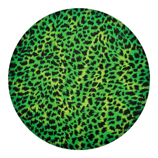 Green And Black Cheetah Print Round Blanket