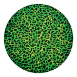 Green And Black Cheetah Print Round Blanket