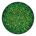 Green And Black Cheetah Print Round Floor Mat