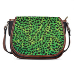 Green And Black Cheetah Print Saddle Bag