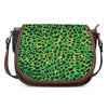 Green And Black Cheetah Print Saddle Bag