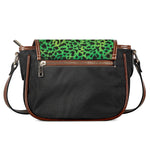 Green And Black Cheetah Print Saddle Bag