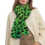Green And Black Cheetah Print Scarf