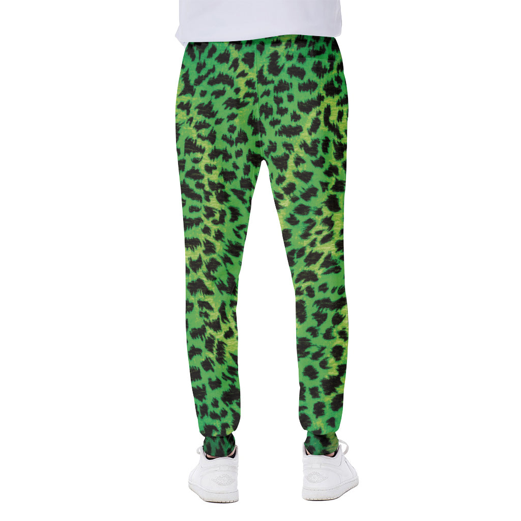 Green And Black Cheetah Print Scuba Joggers