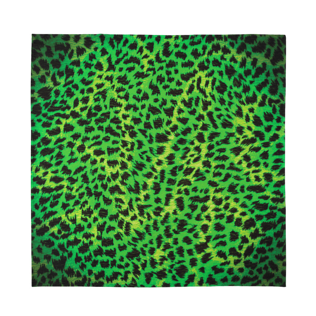 Green And Black Cheetah Print Silk Bandana