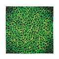 Green And Black Cheetah Print Silk Bandana