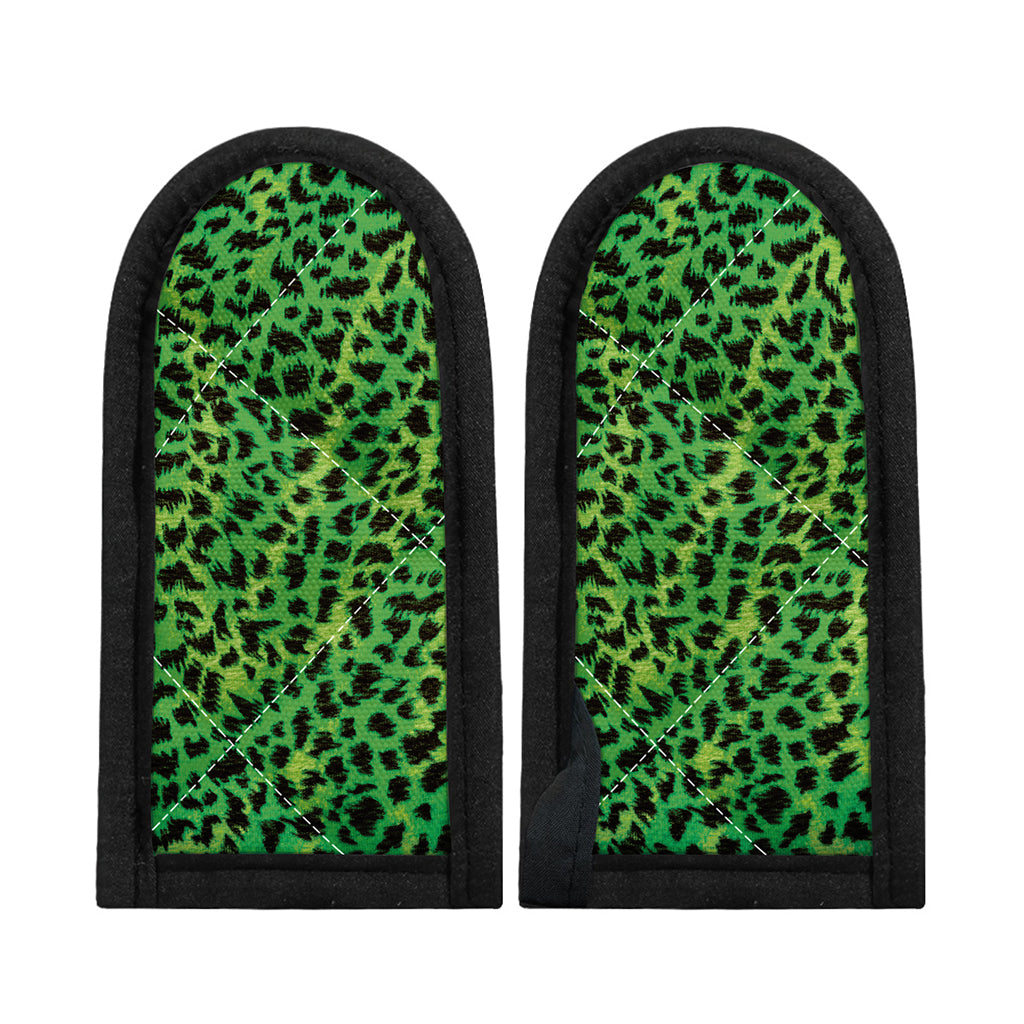 Green And Black Cheetah Print Skillet Handle Cover