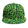 Green And Black Cheetah Print Snapback Cap