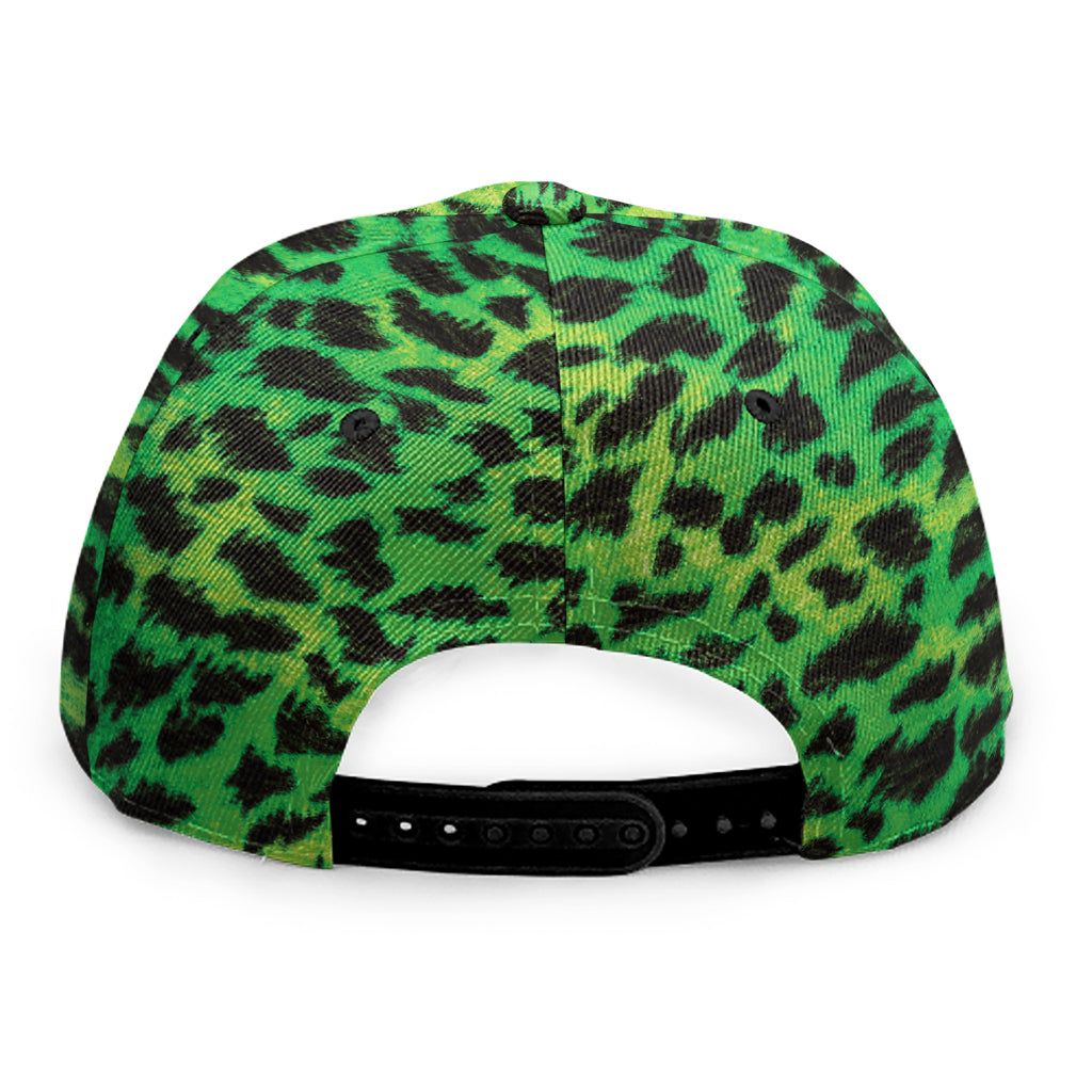 Green And Black Cheetah Print Snapback Cap