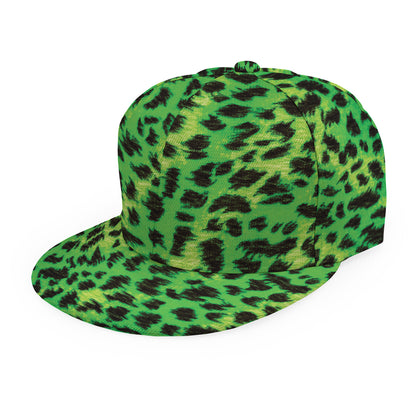 Green And Black Cheetah Print Snapback Cap
