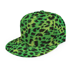 Green And Black Cheetah Print Snapback Cap