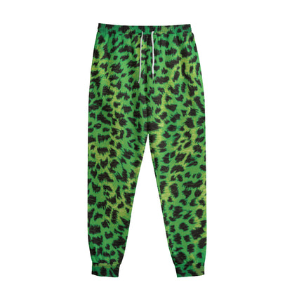Green And Black Cheetah Print Sweatpants