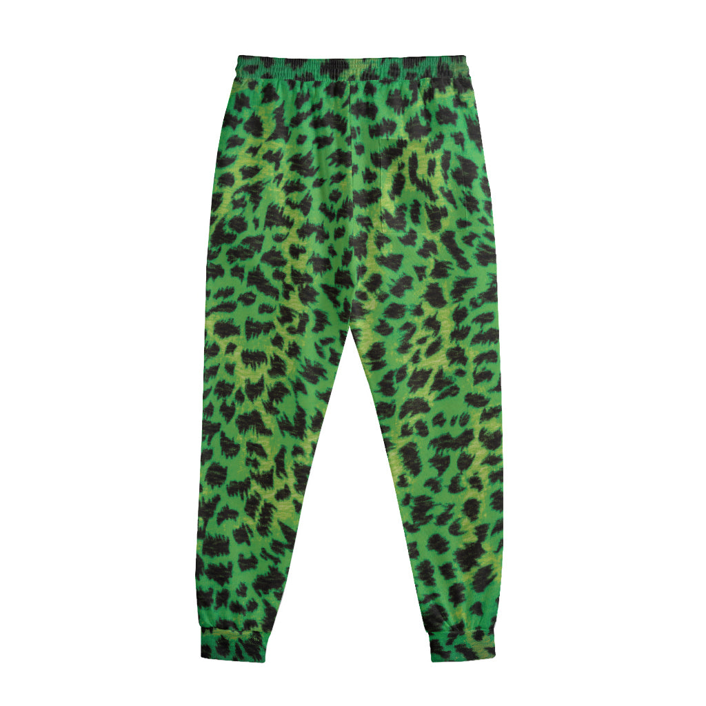 Green And Black Cheetah Print Sweatpants