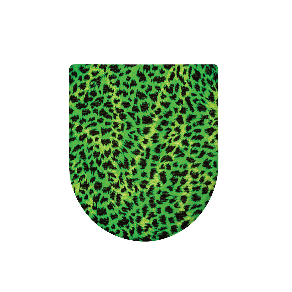 Green And Black Cheetah Print Toilet Lid Cover