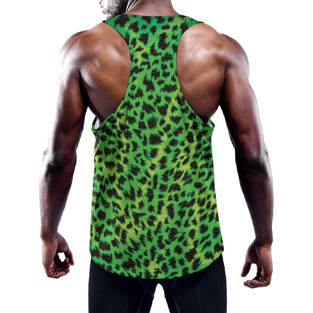 Green And Black Cheetah Print Training Tank Top