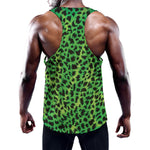 Green And Black Cheetah Print Training Tank Top