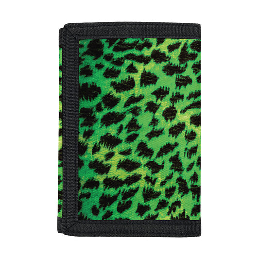 Green And Black Cheetah Print Trifold Wallet