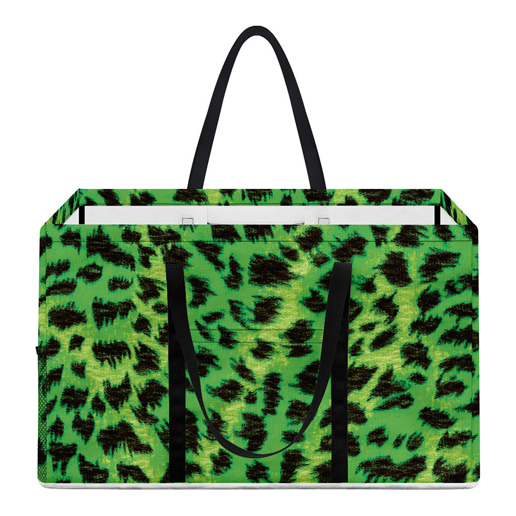 Green And Black Cheetah Print Utility Tote Bag