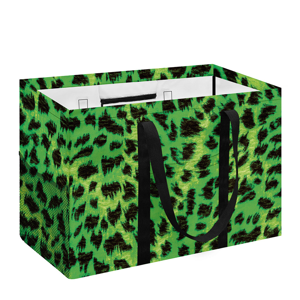 Green And Black Cheetah Print Utility Tote Bag