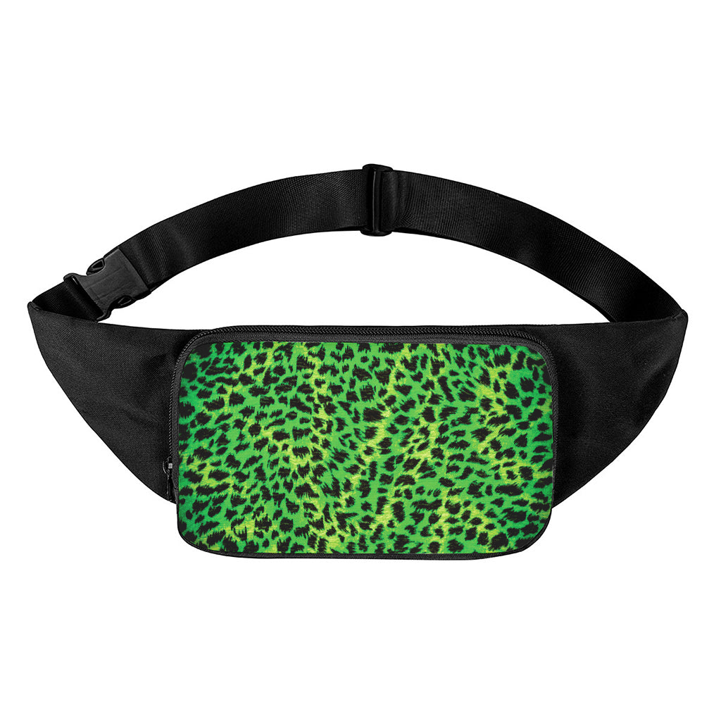 Green And Black Cheetah Print Waist Bag