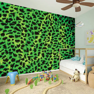 Green And Black Cheetah Print Wall Sticker