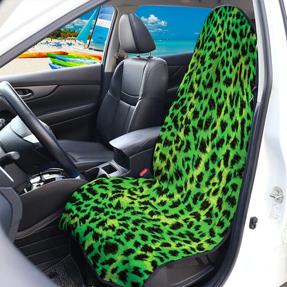 Green And Black Cheetah Print Waterproof Car Seat Cover
