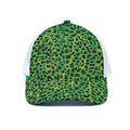 Green And Black Cheetah Print White Mesh Trucker Hat