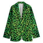 Green And Black Cheetah Print Women's Blazer