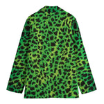 Green And Black Cheetah Print Women's Blazer