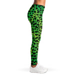 Green And Black Cheetah Print Women's Leggings