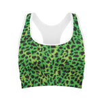 Green And Black Cheetah Print Women's Sports Bra