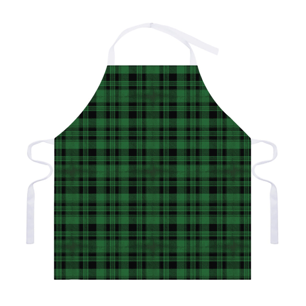 Green And Black Tartan Pattern Print Adjustable Apron