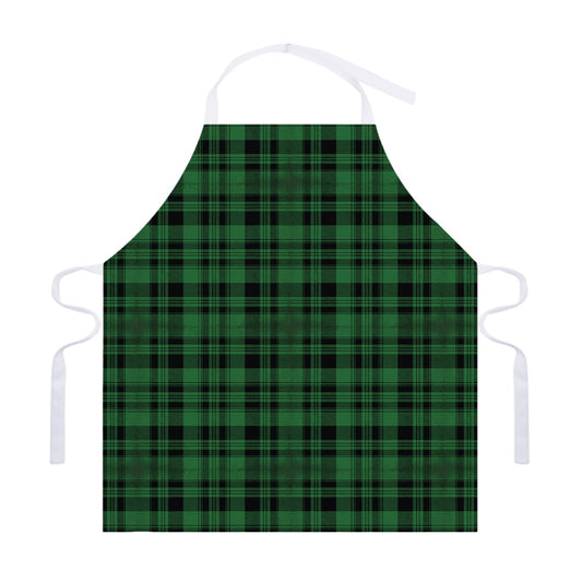 Green And Black Tartan Pattern Print Adjustable Apron