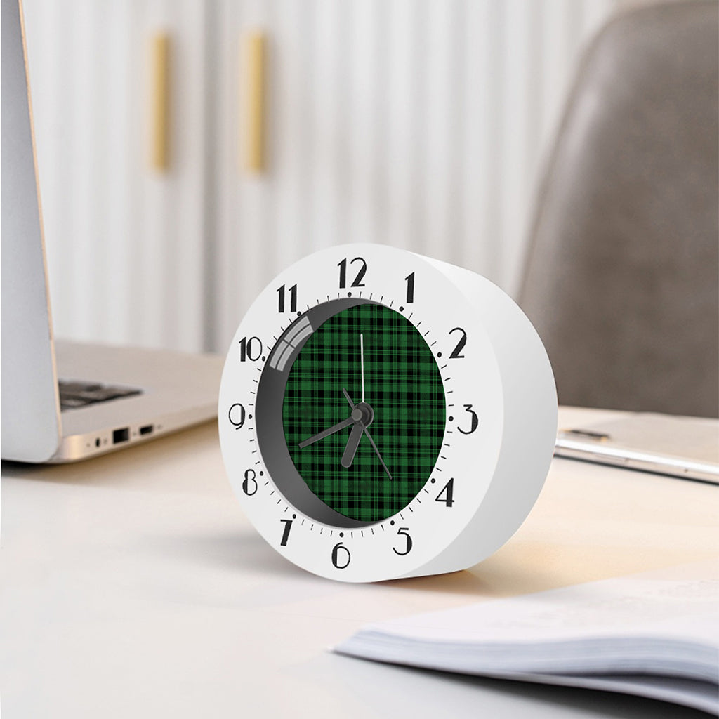 Green And Black Tartan Pattern Print Alarm Clock