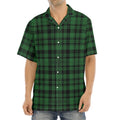 Green And Black Tartan Pattern Print Aloha Shirt