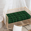 Green And Black Tartan Pattern Print Baby Crib Sheet