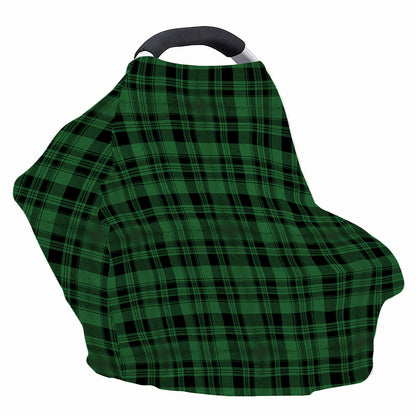 Green And Black Tartan Pattern Print Baby Seat Cover