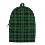 Green And Black Tartan Pattern Print Backpack